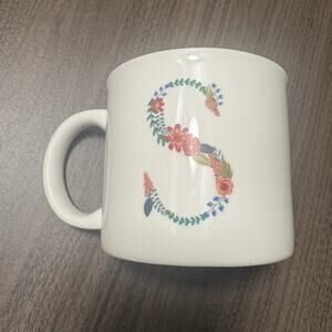 Opalhouse Monogram Initial S Floral Coffee Mug Personalized 16oz B31